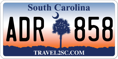 SC license plate ADR858