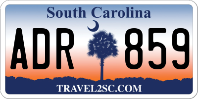 SC license plate ADR859