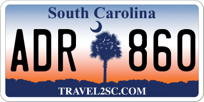 SC license plate ADR860