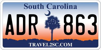 SC license plate ADR863