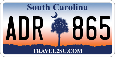 SC license plate ADR865