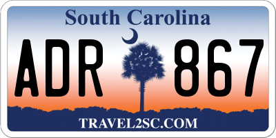 SC license plate ADR867
