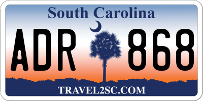 SC license plate ADR868