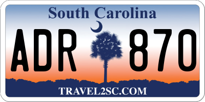 SC license plate ADR870