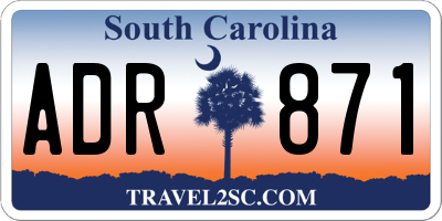 SC license plate ADR871