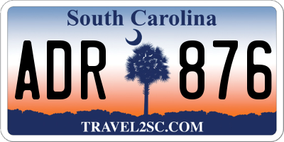 SC license plate ADR876