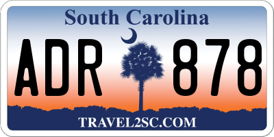SC license plate ADR878