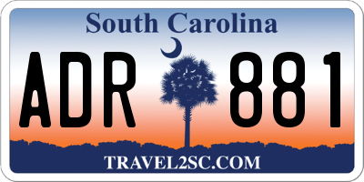 SC license plate ADR881