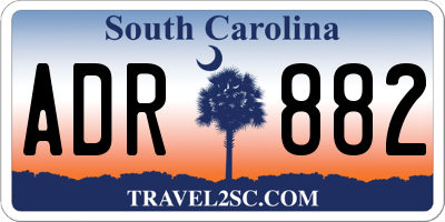 SC license plate ADR882