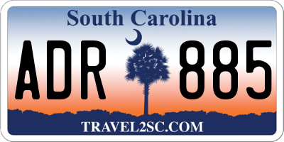 SC license plate ADR885