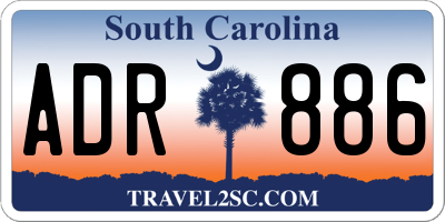 SC license plate ADR886