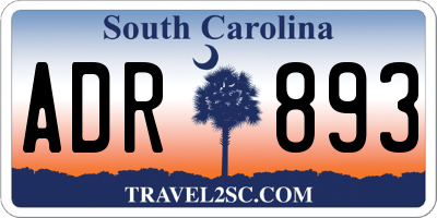 SC license plate ADR893