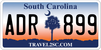 SC license plate ADR899