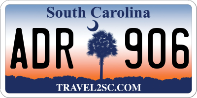 SC license plate ADR906