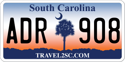 SC license plate ADR908