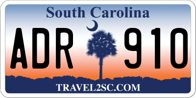 SC license plate ADR910