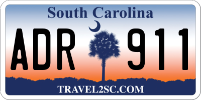 SC license plate ADR911