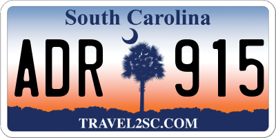 SC license plate ADR915