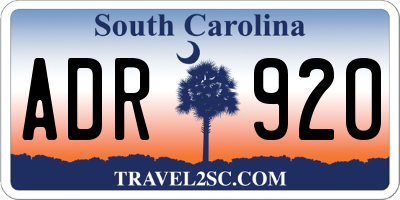 SC license plate ADR920