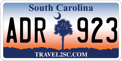 SC license plate ADR923