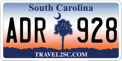 SC license plate ADR928