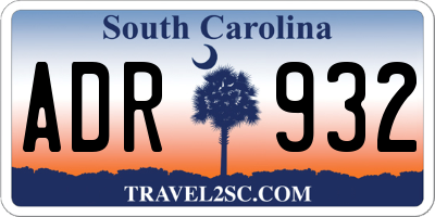 SC license plate ADR932