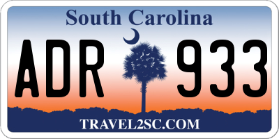 SC license plate ADR933