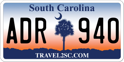 SC license plate ADR940