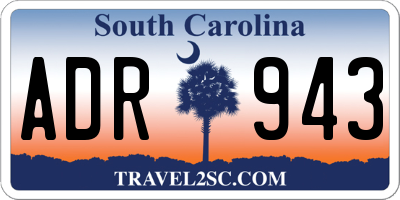 SC license plate ADR943