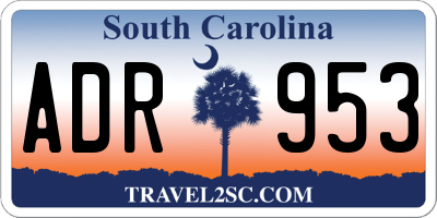 SC license plate ADR953
