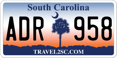 SC license plate ADR958