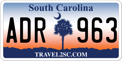 SC license plate ADR963