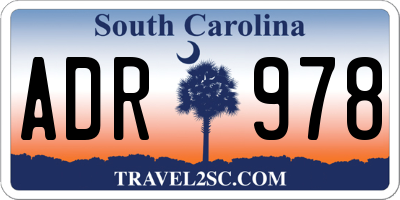 SC license plate ADR978