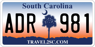 SC license plate ADR981
