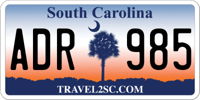 SC license plate ADR985