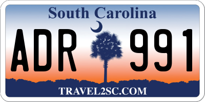 SC license plate ADR991