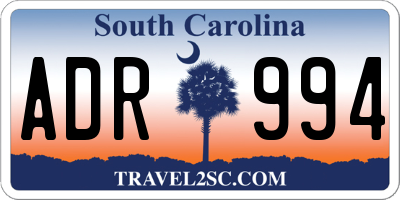 SC license plate ADR994