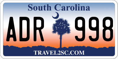 SC license plate ADR998
