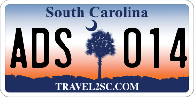 SC license plate ADS014