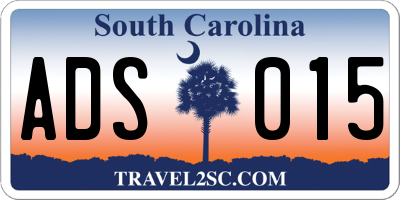 SC license plate ADS015