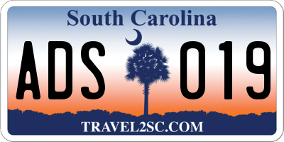 SC license plate ADS019