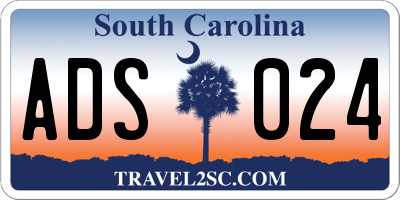 SC license plate ADS024