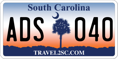 SC license plate ADS040