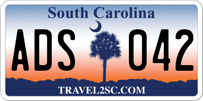 SC license plate ADS042