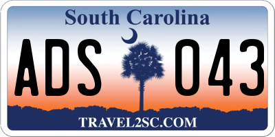 SC license plate ADS043