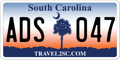 SC license plate ADS047