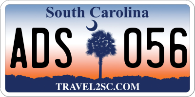 SC license plate ADS056