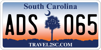 SC license plate ADS065