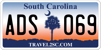 SC license plate ADS069