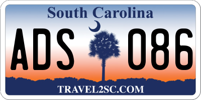 SC license plate ADS086